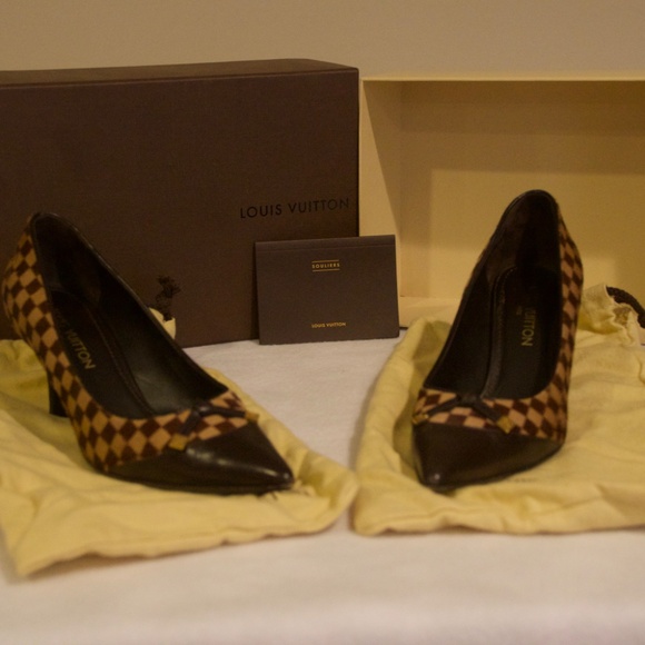 Louis Vuitton Checked Heels - European Size 39.5 - Picture 5 of 11